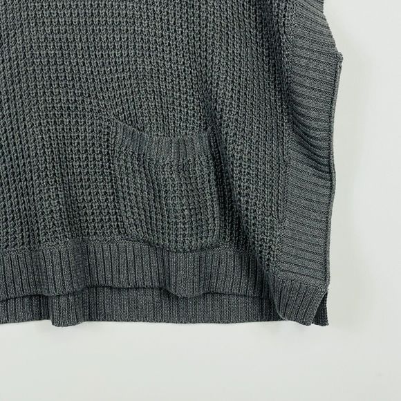 Neiman Marcus Brown Grey Chunky Knit Oversize Shawl Drape Sweater Womens Medium - Picture 4 of 6